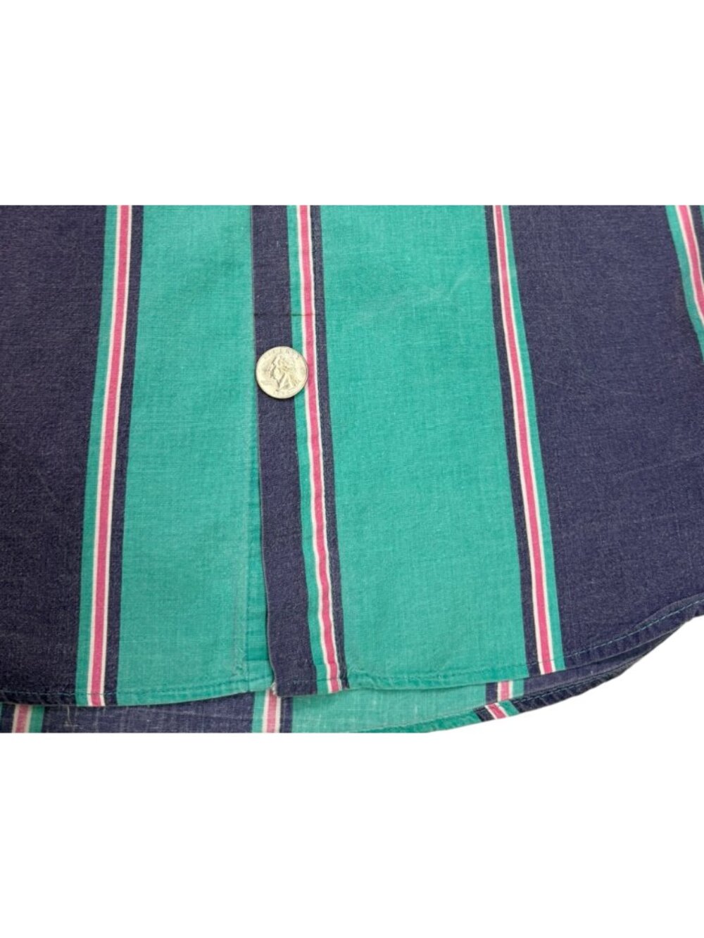 Vintage 90s Santana Striped Long Sleeve Button-Up Shirt - Men's Size XL - Picture 6 of 7